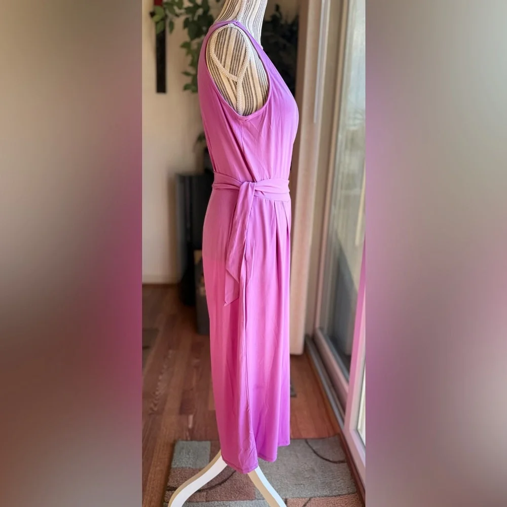Nina Leonard Vibrant Pink Jumpsuit NWOT - Picture 4 of 9